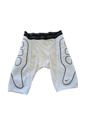 Nike White & Black Pro Athletic Combat Compression Shorts